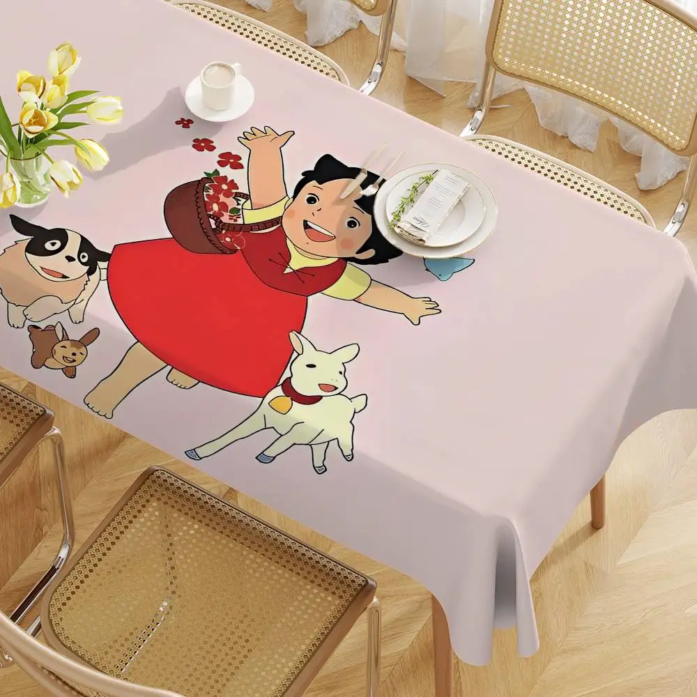 Heidi mini toalhas de mesa retangulares de desenho animado, laváveis, festa de casamento, cozinha, sala de jantar, decoração de aniversário