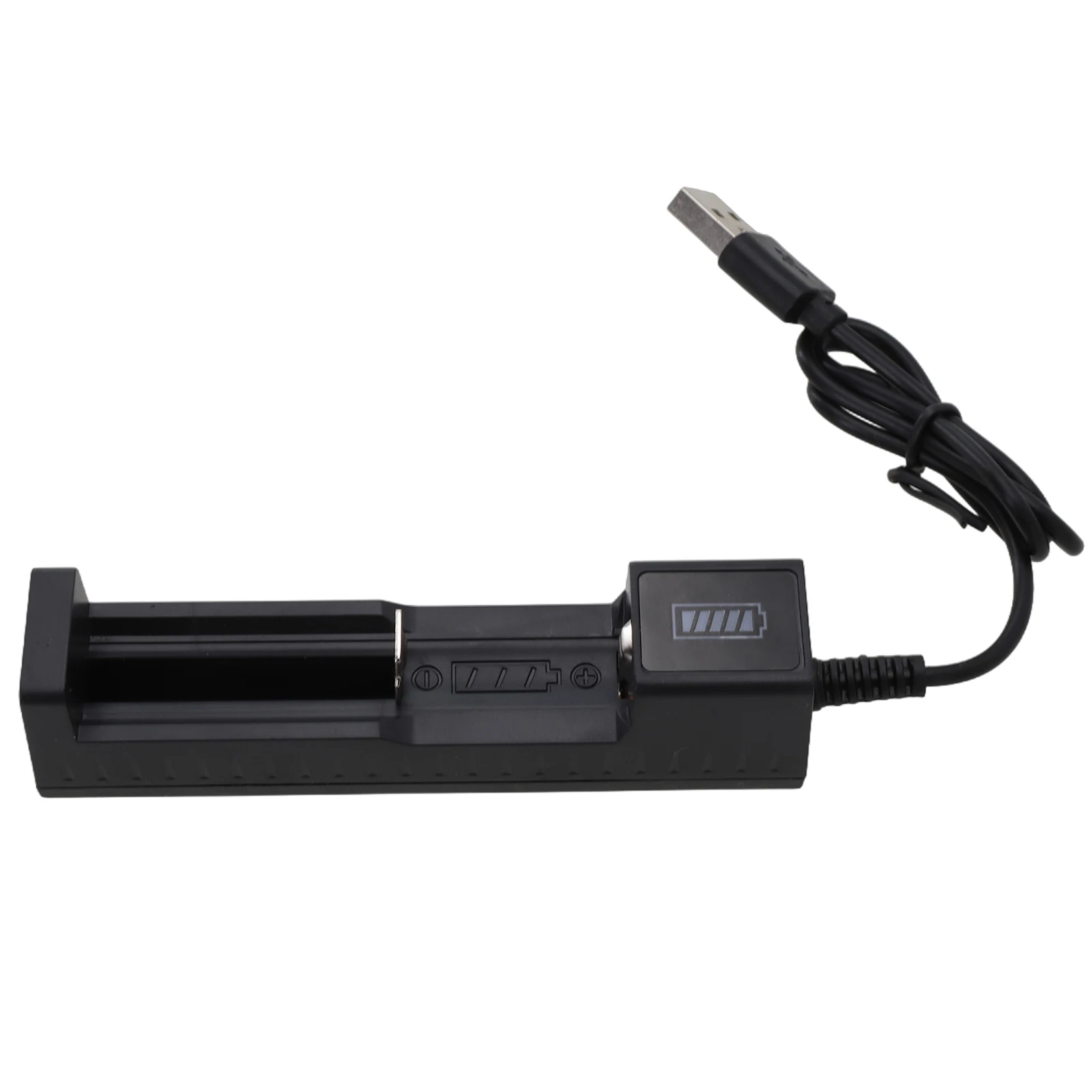 Cargador de batería inteligente USB, cargador rápido con pantalla LED de 1 ranura para herramientas eléctricas de batería de litio recargable 14500 18500 26650 3,7 V