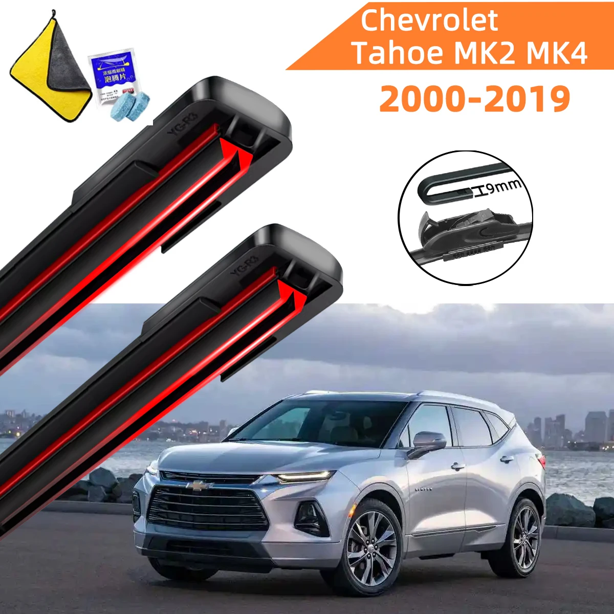 

Double Rubber Car Wipers for Chevrolet Tahoe MK2 MK4 Front Blade Brushes Cutter Automobiles Accessorie Windscreen Wiper Parts