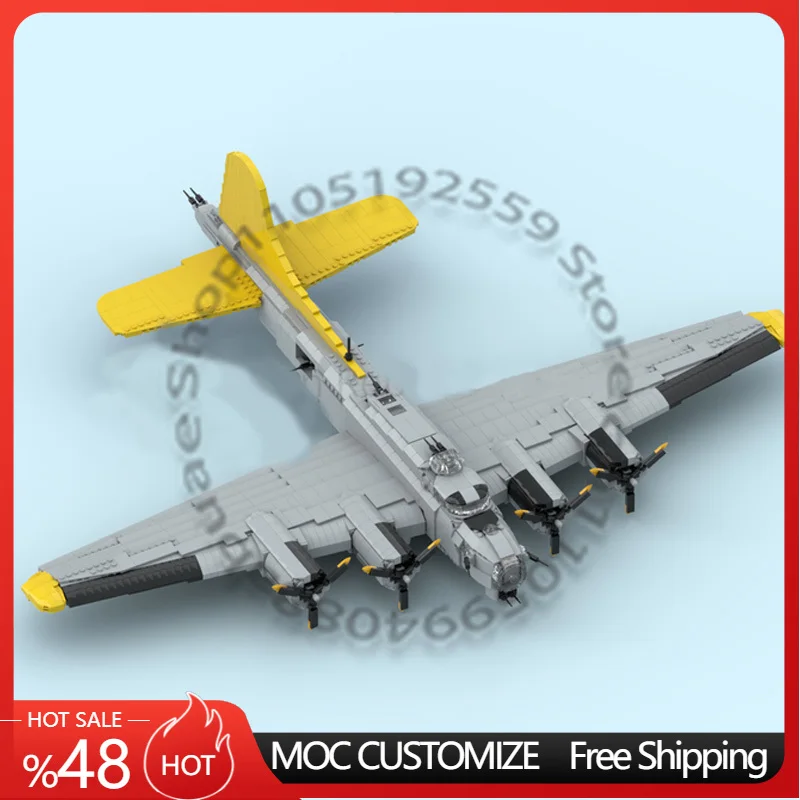 

3385 PCS War series Vintage Heavy Bomber Aircraft MOC Customize Modular Building Block Model Creative DIY Boy Festival Toy Gift