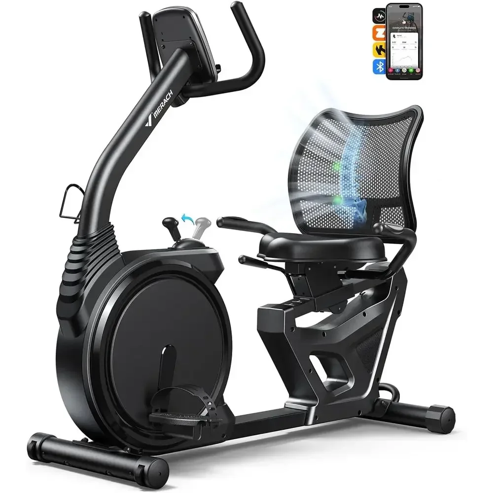 

Premium Recumbent Bike for Home Use: Bluetooth Connectivity, Smart App, LCD Display, and Heart Rate Monitoring