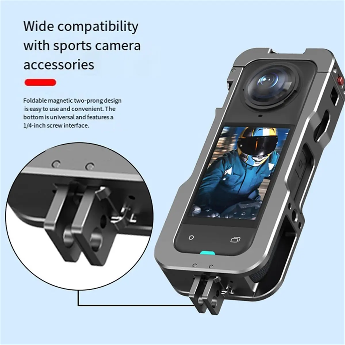 Goodprice Protective Frame Cage for Insta360 X5 with Cold Shoe Mount Housing Case for Insta 360 X5 Camera Accessories