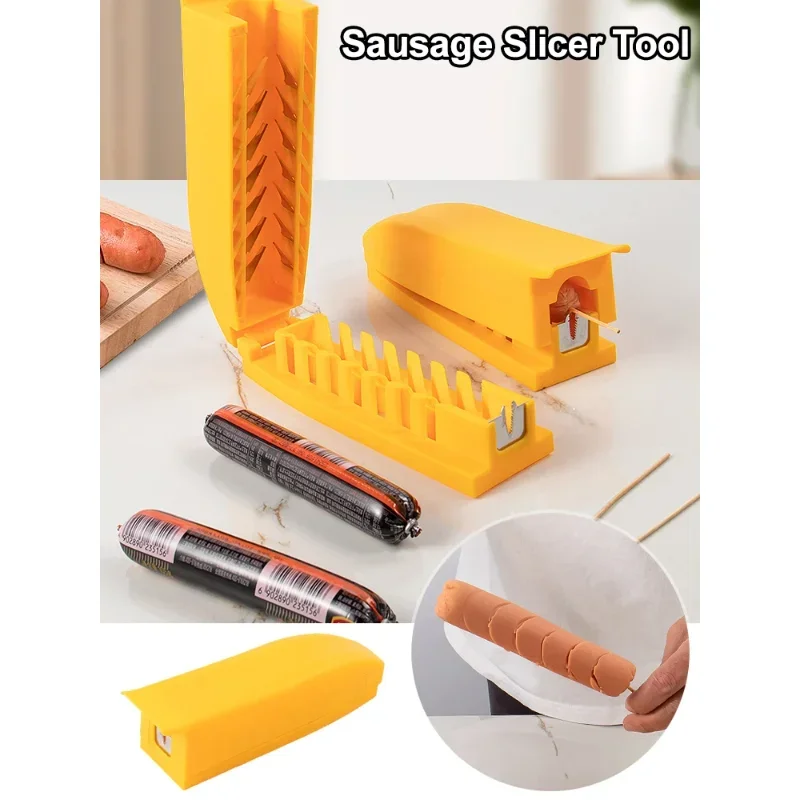 Heißer Küche Wurst Slicer Werkzeug PP + Edelstahl Multifunktionale Hund Slicer Wurst Cutter Gemüse Erdbeere Scheibe Werkzeuge