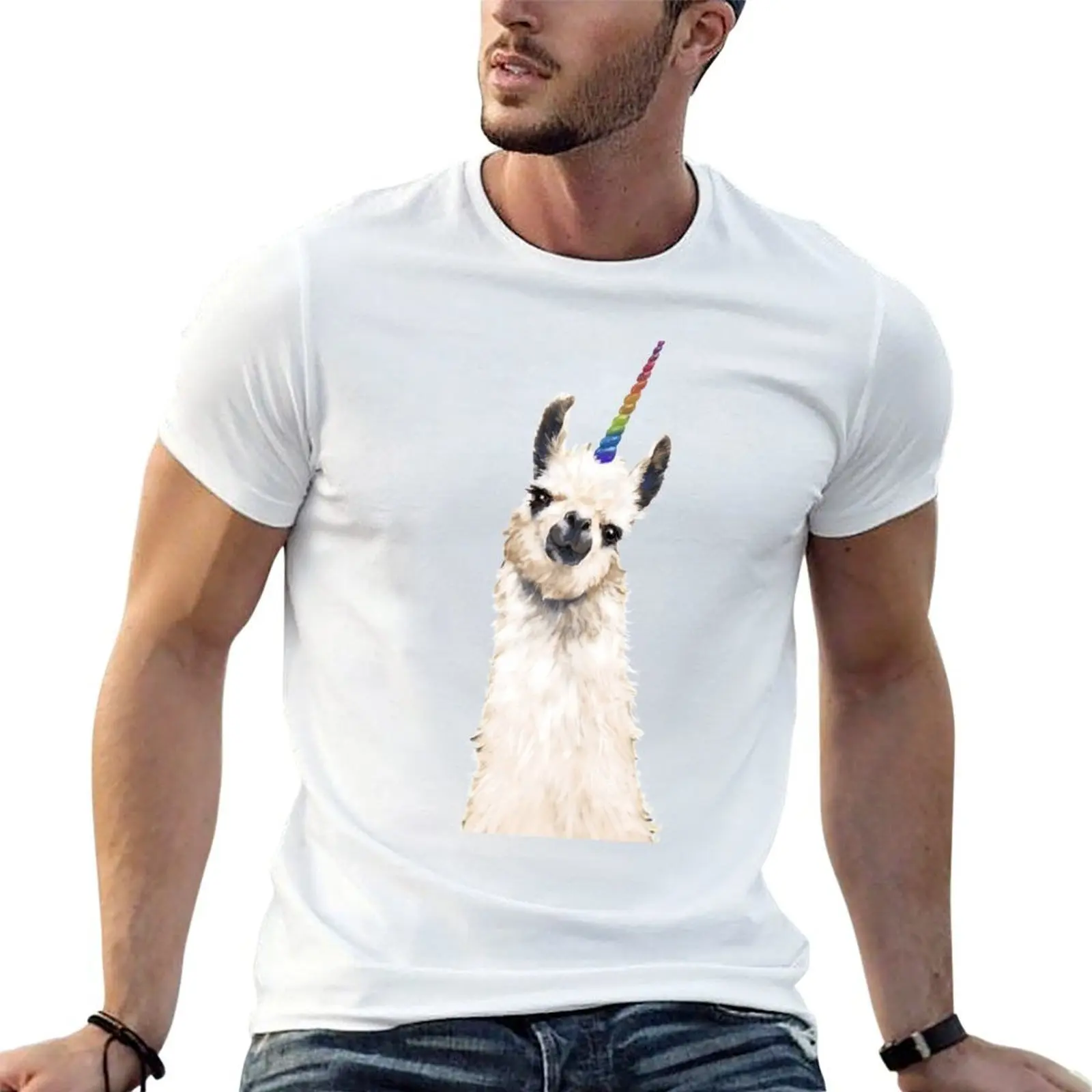 

Unicorn luxury slim T-Shirt 100% shirt fit tshirt shirts t man for Llama man t cotton