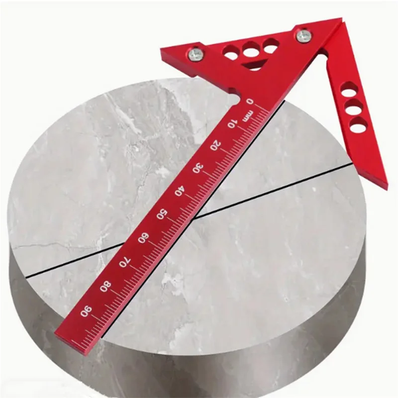 Center Finder Woodworking Square - 45 Degree Right Angle Line Gauge - Aluminum Center Scribe Precision Carpenter Ruler