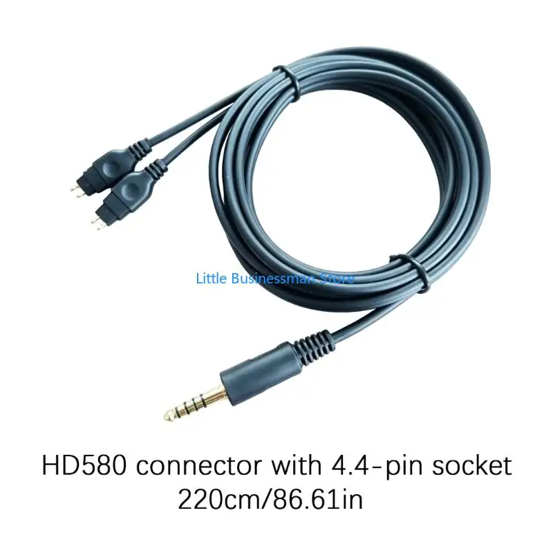 Schwarzes Kabel HD600/580/565/HD58X für abnehmbares Doppelstift-Kopfhörerkabel M76A – Detail 6
