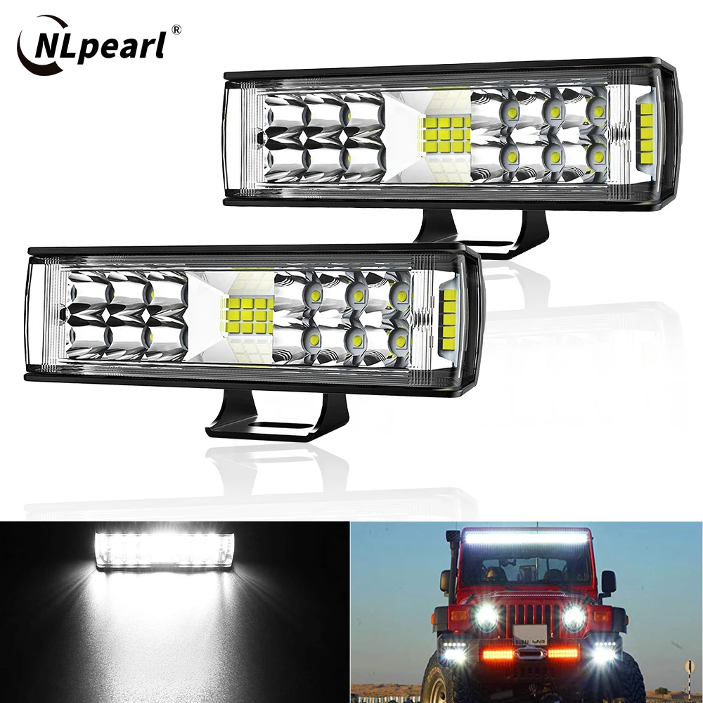 

NLpearl 12V 24V LED Car Work Light Bar 60W Flood Spot Beam Combo Fog Lights Auto Offroad SUV Truck Headlights Driving Lamp