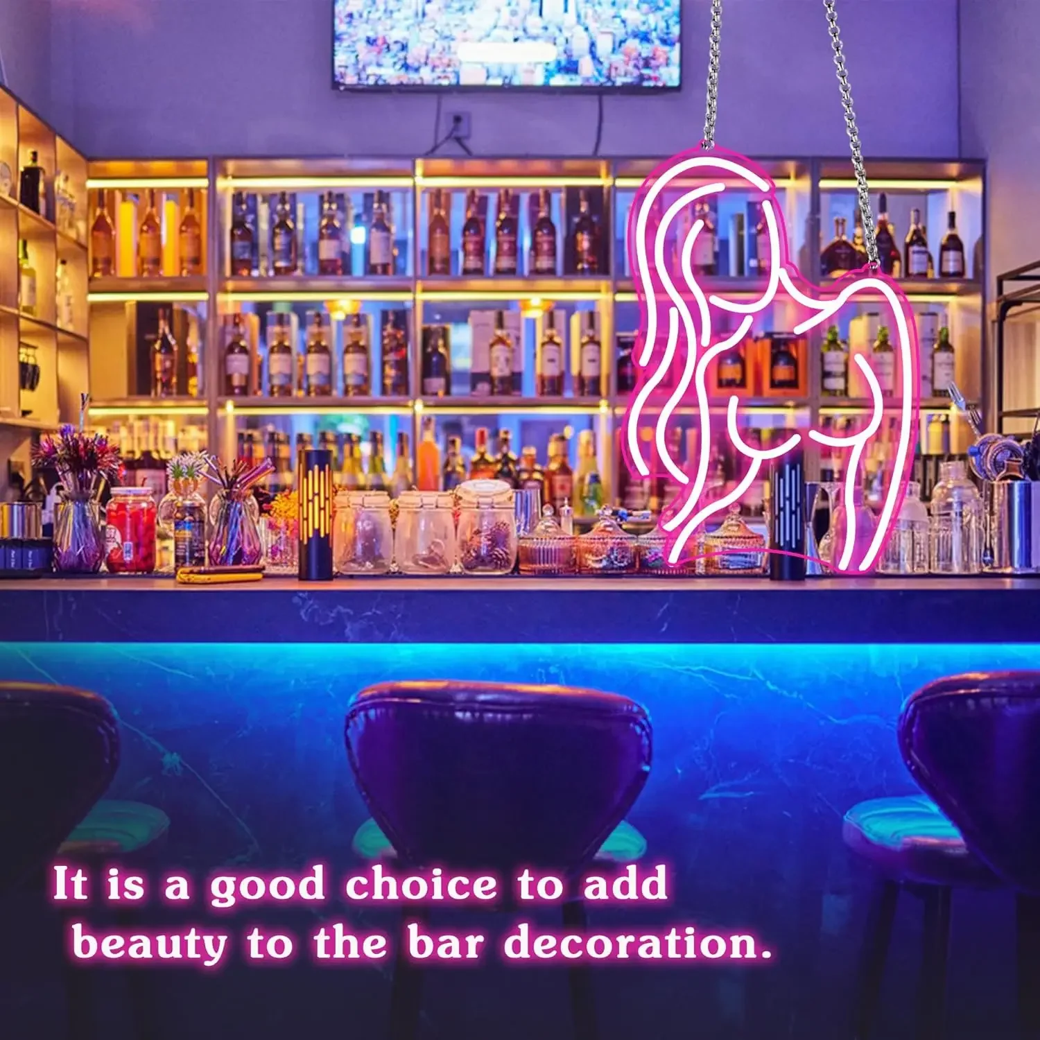 LED النيون خط الجسم الإناث USB بالطاقة مناسبة لغرف النوم بار نادي صالون تجميل هدايا عيد الميلاد عيد الحب #6