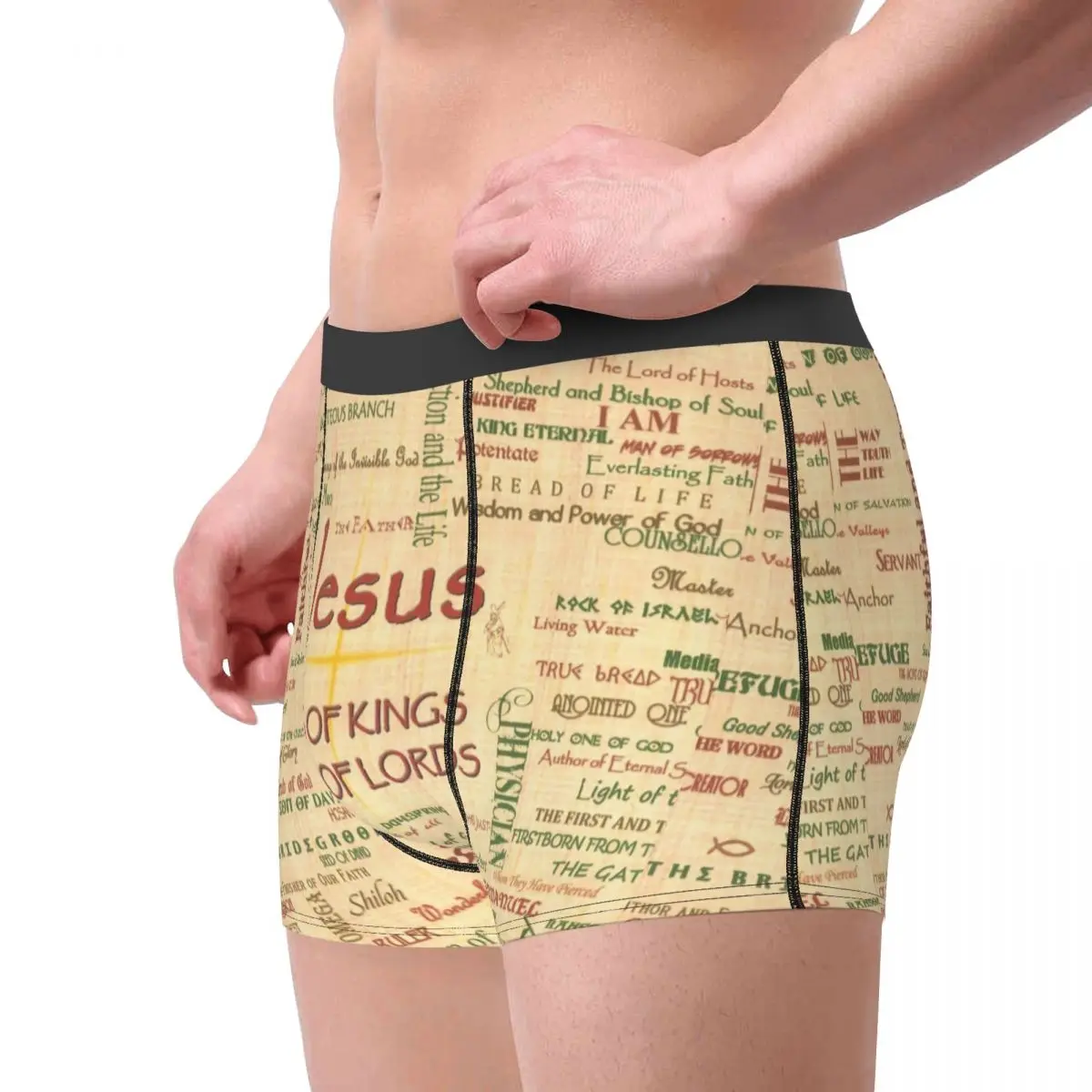 Men's Jesus Biblical References Boxer Briefs Shorts Panties Breathable Underwear God Christian Homme Plus Size Underpants