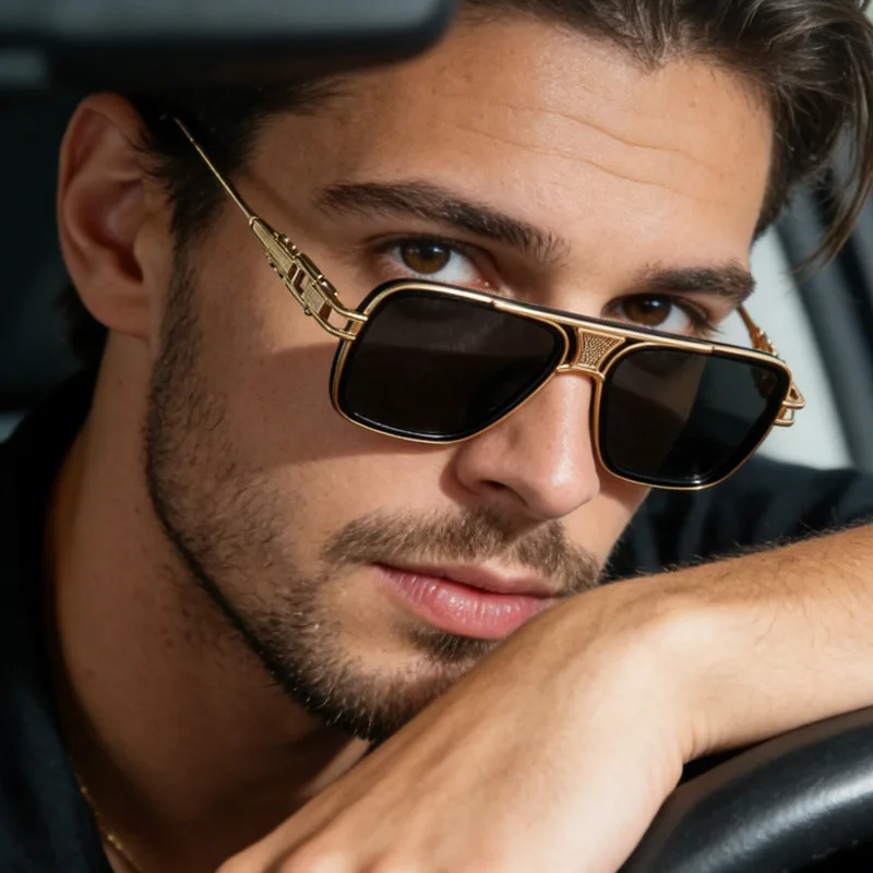 

Unisex Fashion Punk Sunglasses Luxury Gradient Lens UV400 Retro Designer Eyewear For Men Women