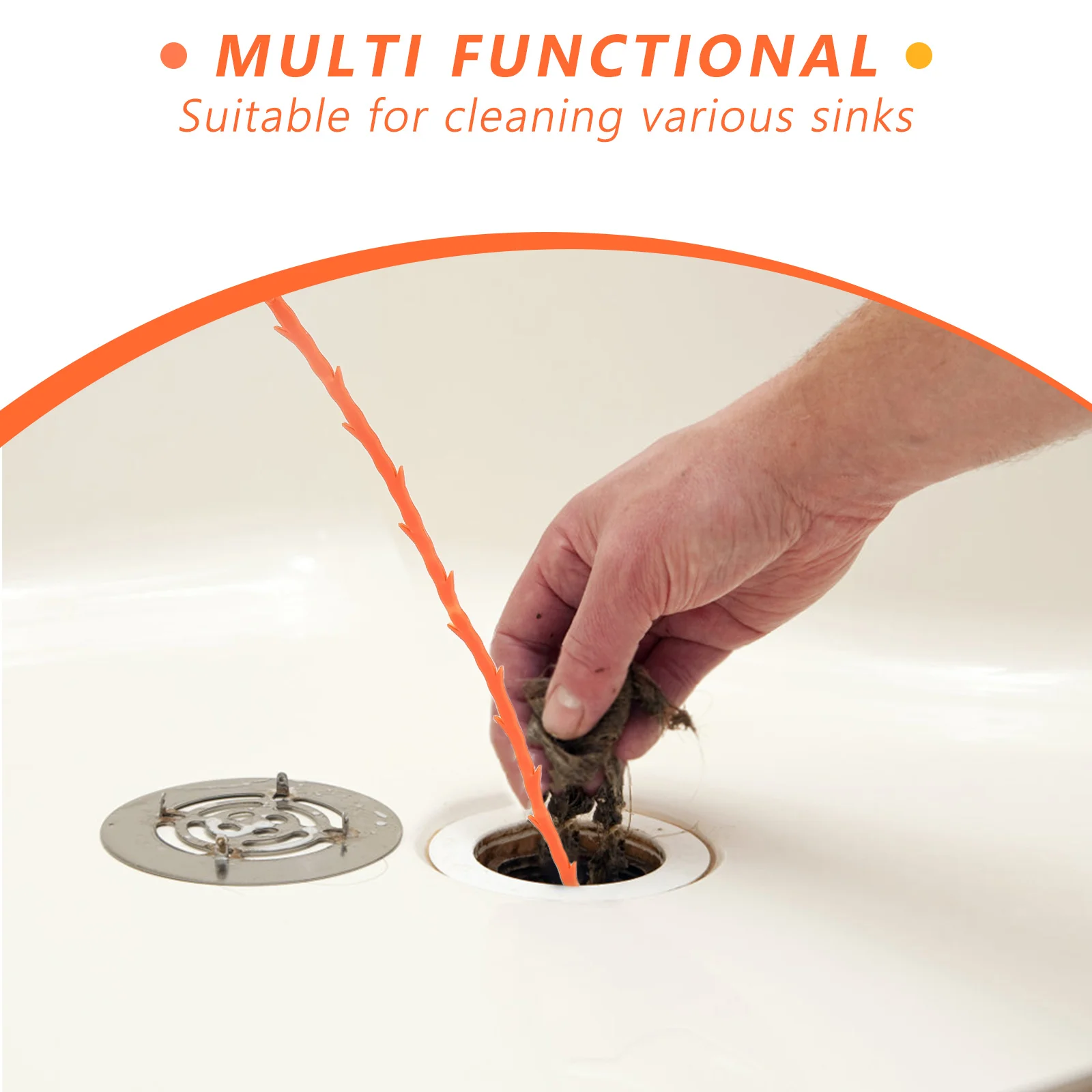 

3Pcs Drain Clog Remover ABS Material Flexible Barbed Design for Sink Bathroom Bathtub Shower Dredge Cleaning Tool