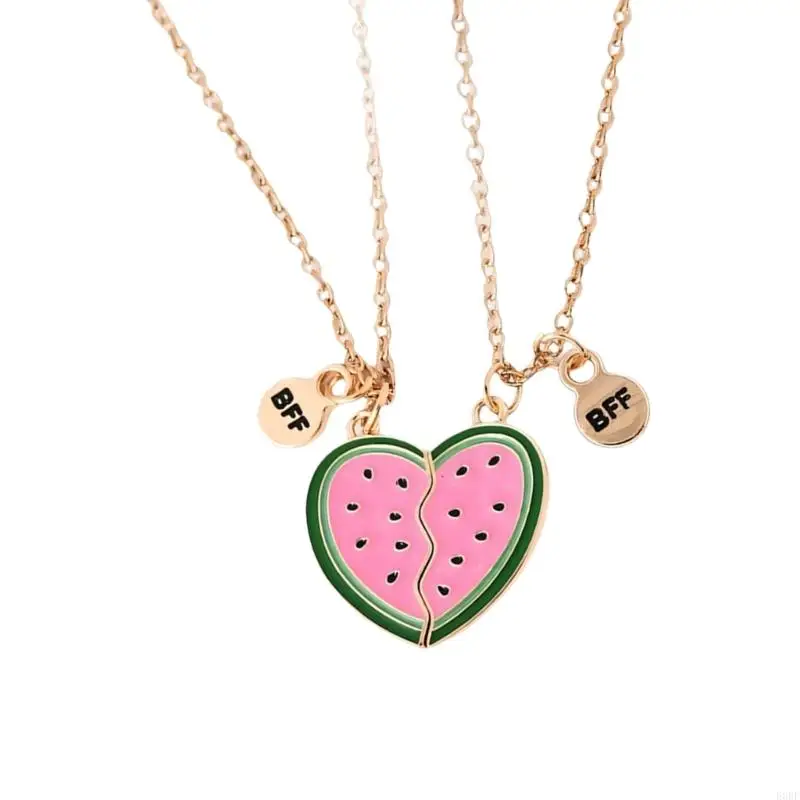 Watermelon Pendant Necklace with Adjustable Alloy Chain for Daily Wear E0BF