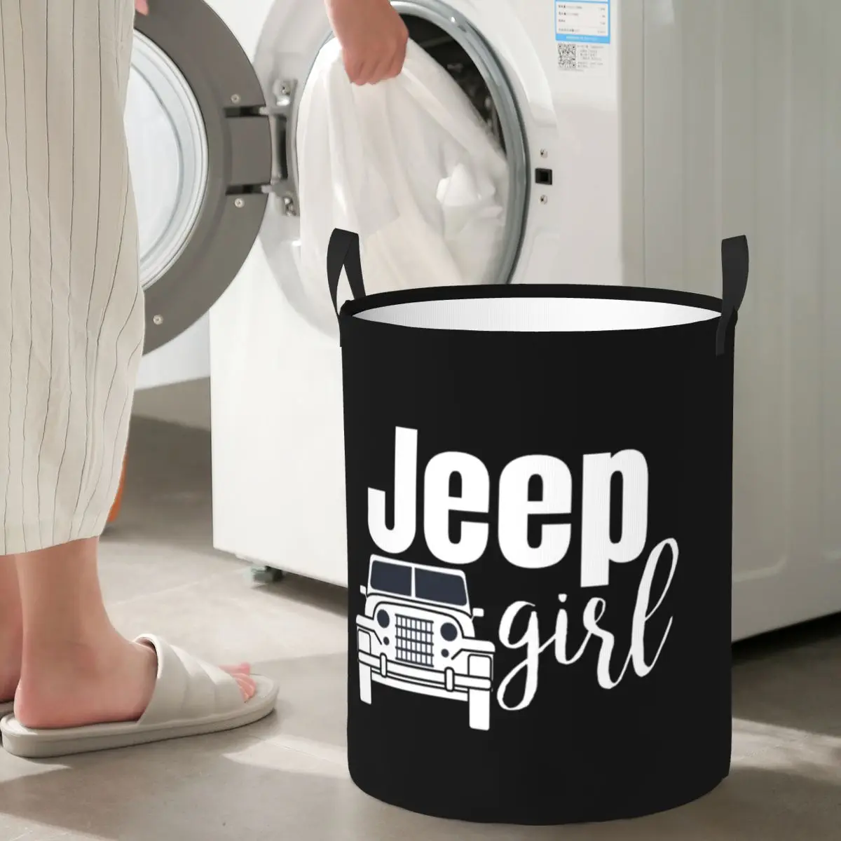 

J-Jeep-S Girl Foldable Laundry Baskets Dirty Clothes Toys Storage Basket Home Organizer Bag