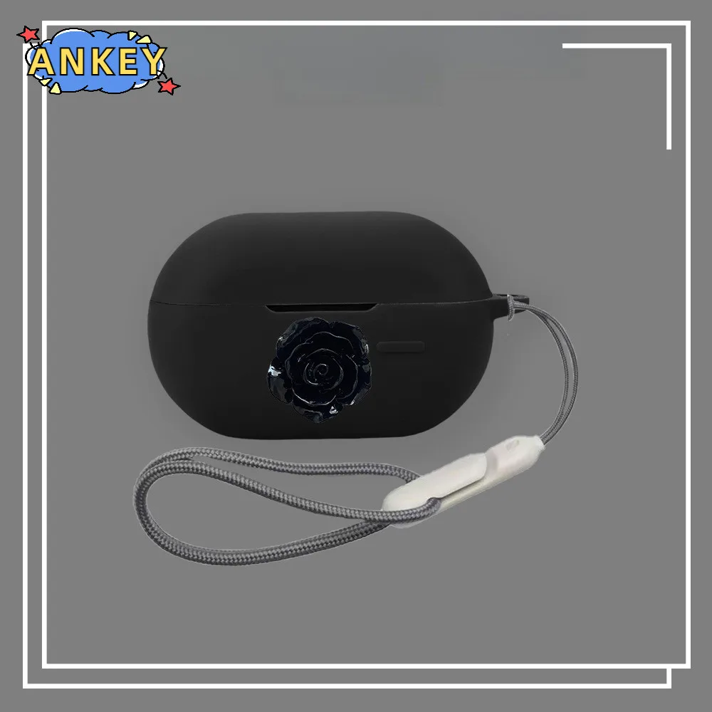 for SoundPEATS PearlClip Pro Case Earphone Silicone Earbuds Cute Flower Duck Soft Protective Cover Headset Skin With Rope