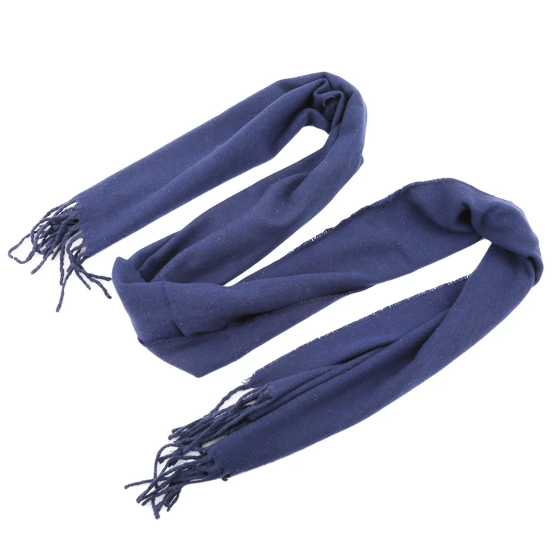 ﻿Imitation Cashmere Tassel Scarfs Men Solid Color Fashion Winter Warmth Windproof Thicken Elongated practical Scarf women Shawl