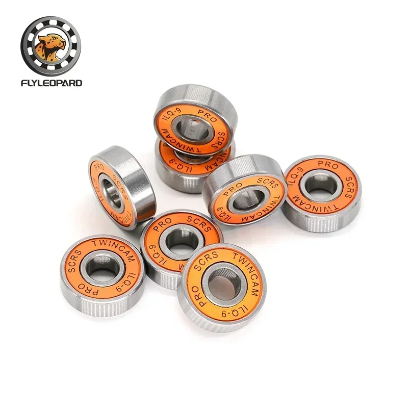 8PCS Orange Sealed 608RS ILQ-11 8x22x9mm Bearing ABEC-9 Durable Less Friction Steel Bearings For Skateboard Inline Skates Wheels