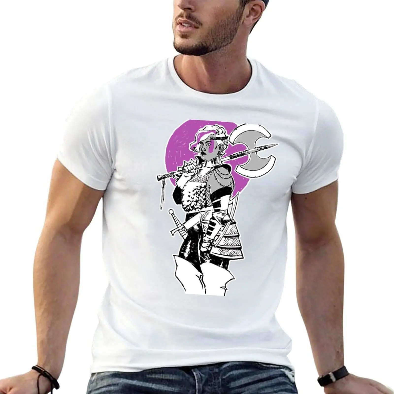 

Queer T-Shirt man shirts Purple shirts Labrys soft for - cotton Warrior Amazon for men man Fighter - t t