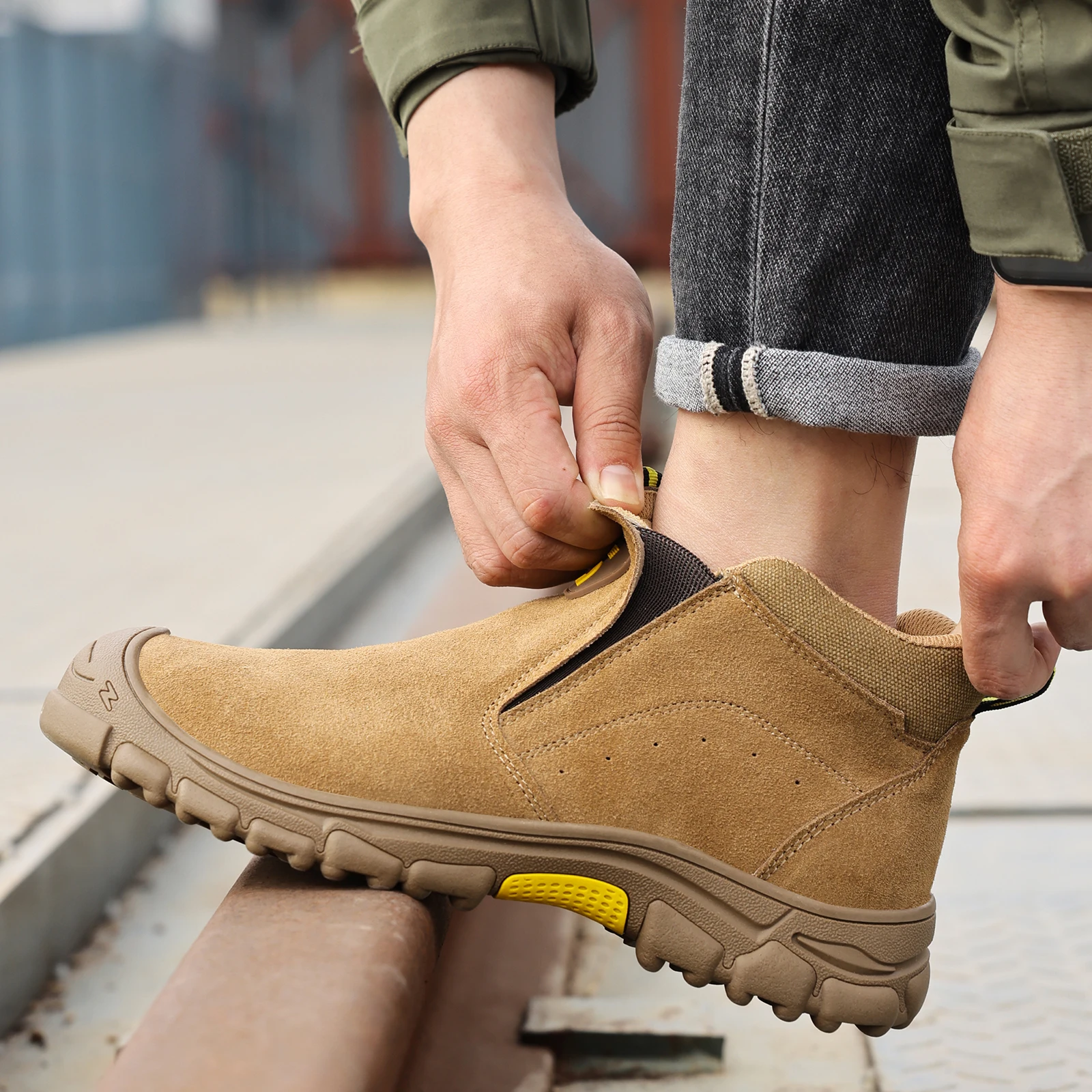 Zapatos de Trabajo para Hombre - Leather Work Fabric reseña y precio
