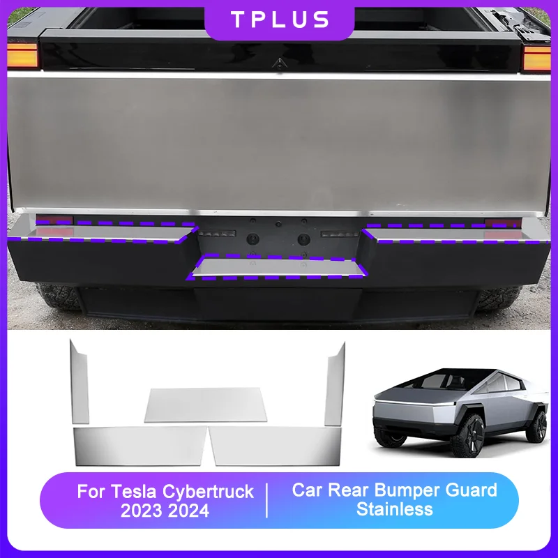 For Cybertruck Accessories 2024 2023 Rear Bumper Protector Stainless Truck Bed Tailgate Step Anti-dirty Trim Auto Accessories