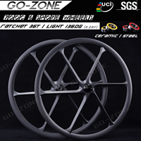 700c Light 1360g 6 Spoke Carbon Wheel Disc Brake Ratchet 36T Clincher Tubeless Normal / Ceramic UCI Quality Road Bicycle Wheels