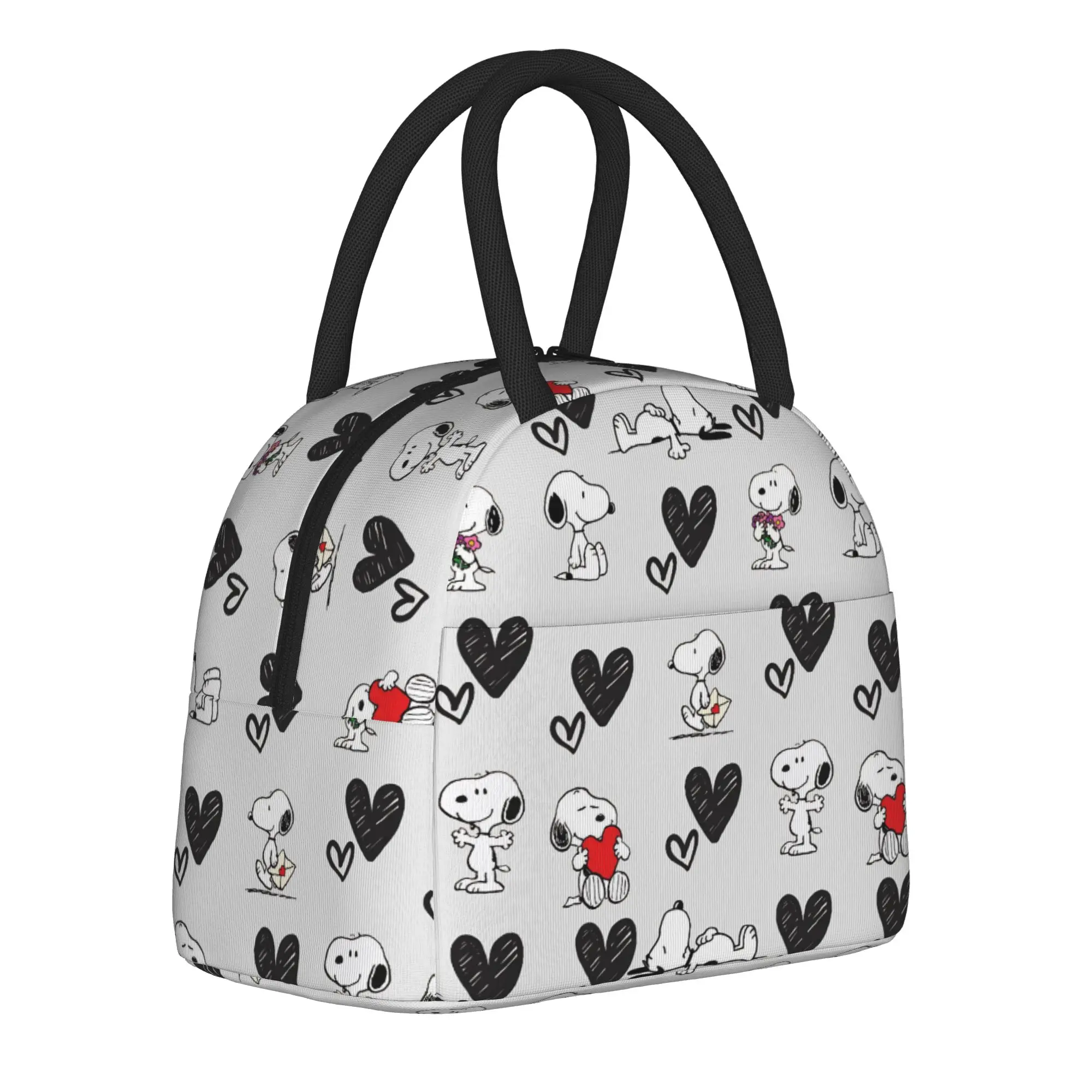 

Snoopys Dog Insulated Lunch Bag Portable Cartoon Heart Meal Container Cooler Bag Tote Lunch Box Office Picnic Food Bag
