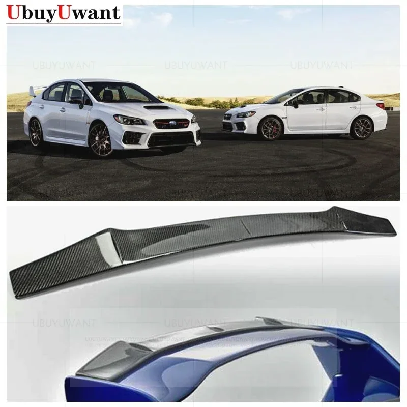 Car Rear Wing Trunk Lip Spoiler For Subaru WRX 2015 - 2019 Unpainted Color /Glossy Black /Real Carbon Fiber Rear Wing Spoilers