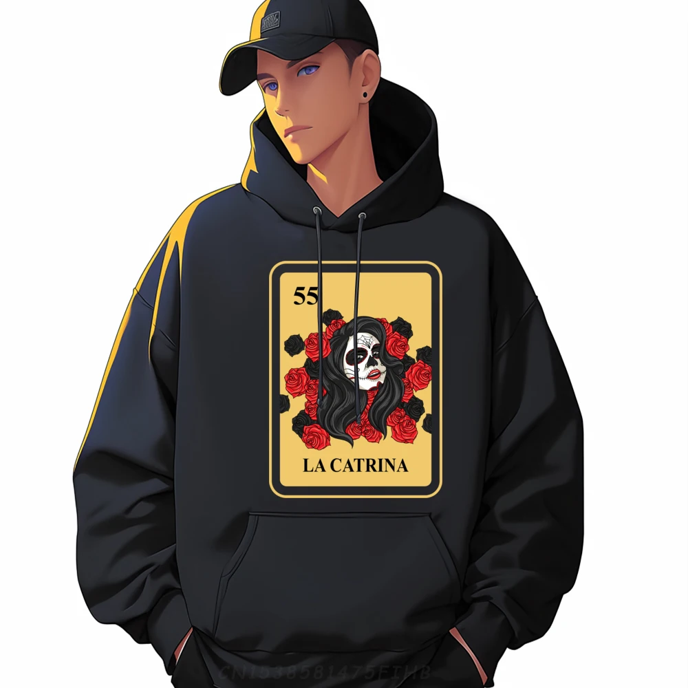 Mexican La Catrina Bingo Card Game Traditional Halloween Luxury Hoodie Men High Quality Hoodie Homme Mother's Day