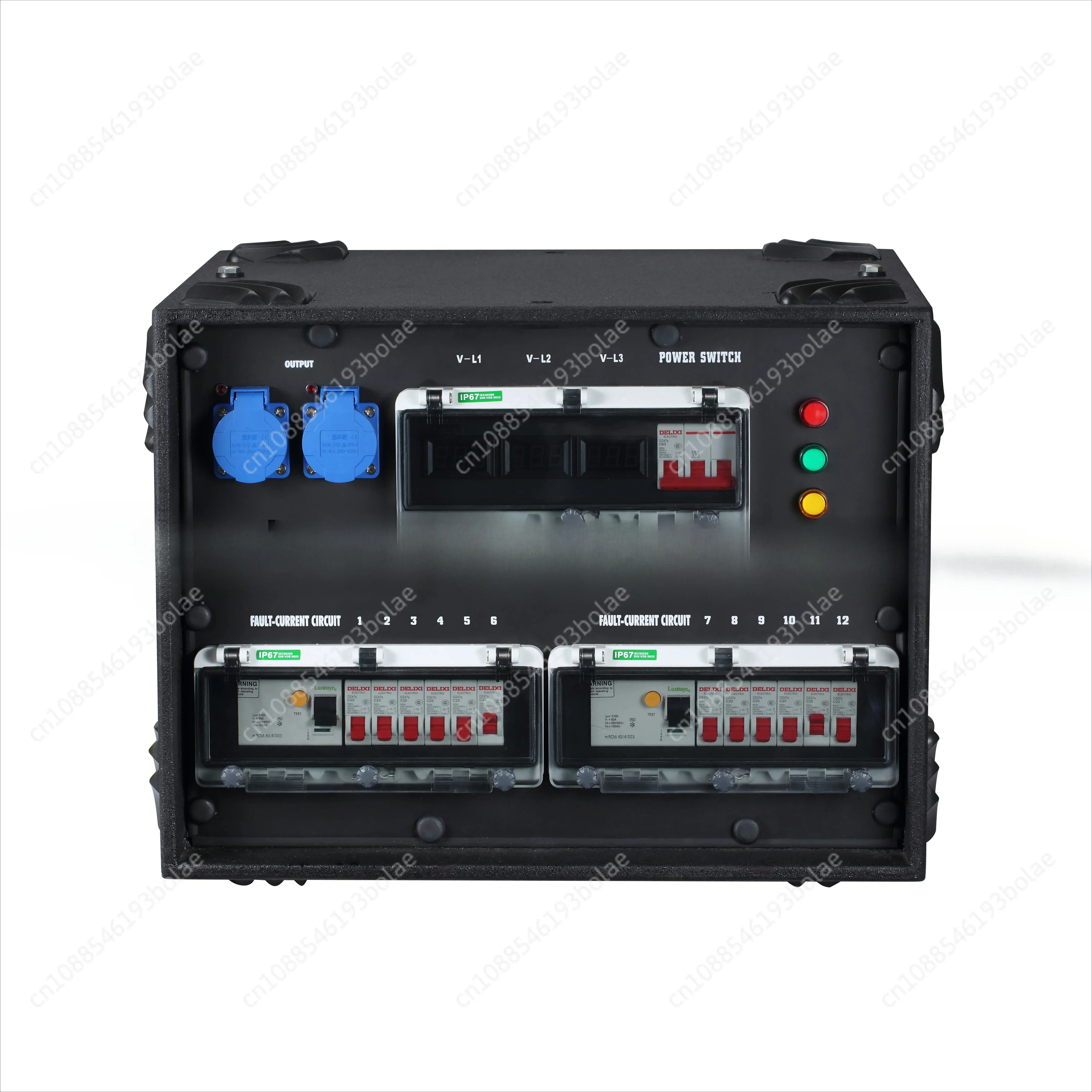 Waterproof 380V Audio Lighting Power Distro Box Equipment 63A 3 Phase CEE Power Supply  Electrical Box