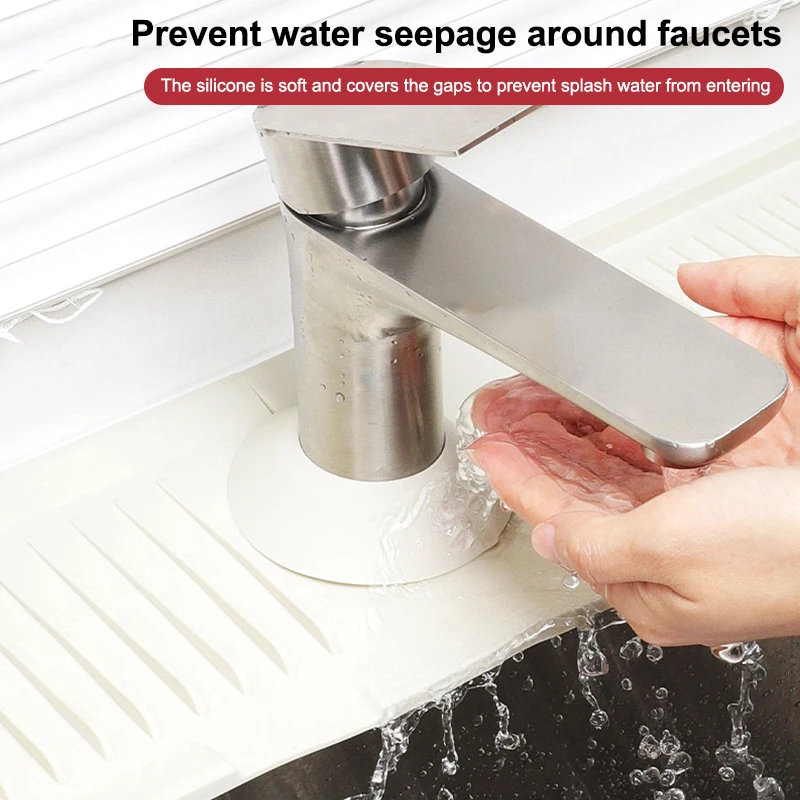1PCS Silicone Faucet Absorbent Kitchen Mat Sink Splash Catcher Countertop Protector Mat Draining Pad For Bathroom