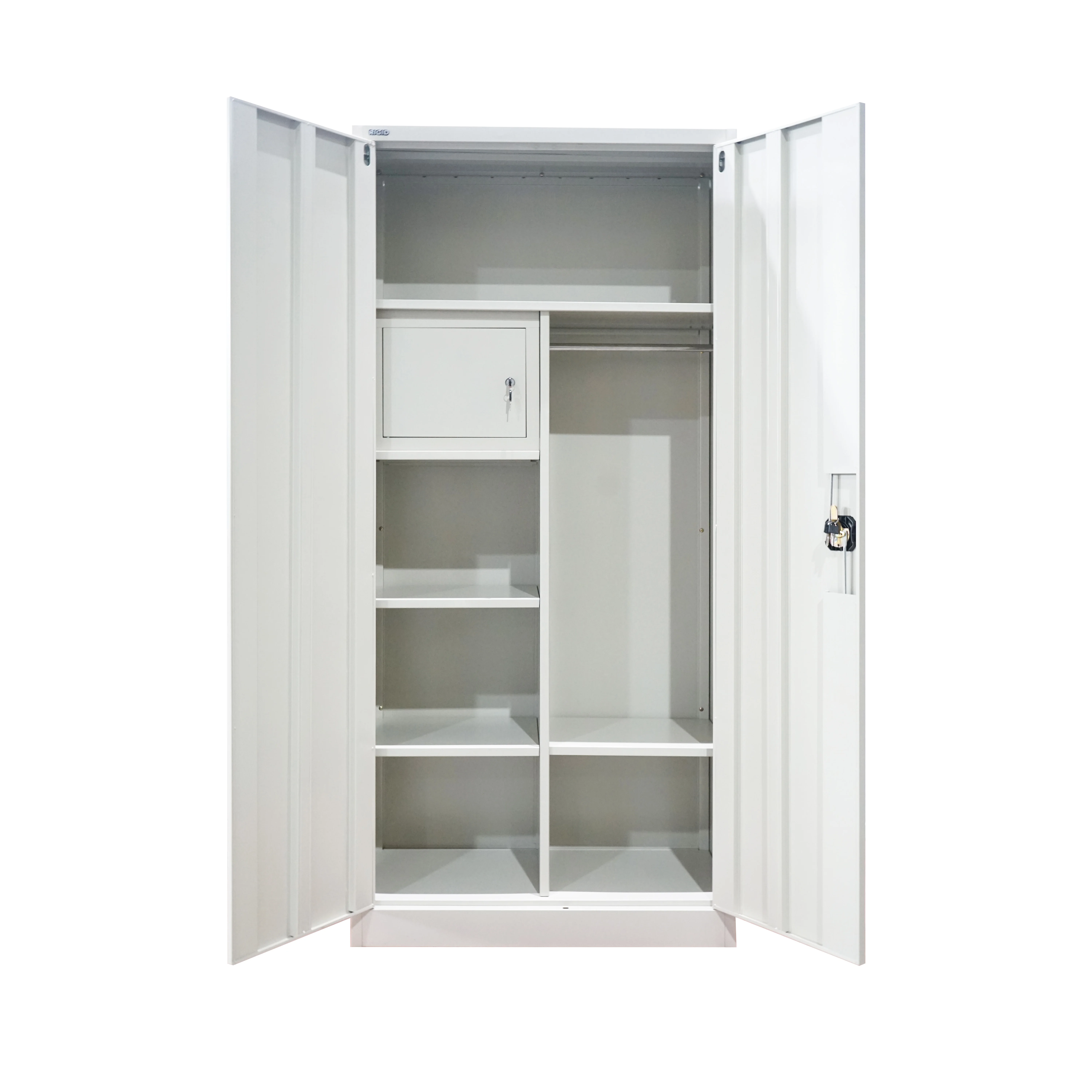 خزانة ملابس من الفولاذ المقاوم للصدأ ببابين قائمة بذاتها لغرفة النوم والمكتب والمنزل والمدرسة وصالة الألعاب الرياضية #6