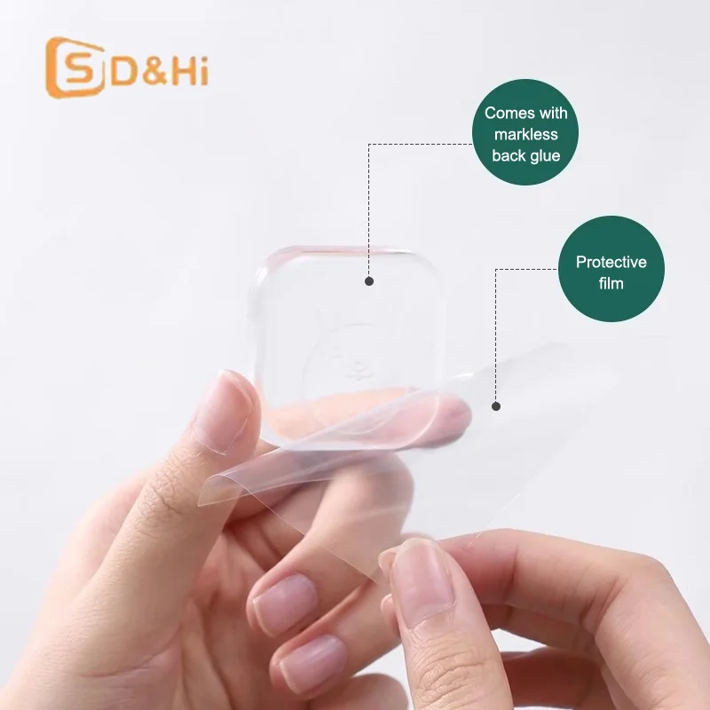 6pcs Invisible Silicone Anti-Colion Stiers Round Dot Pad Self-Adhesive Cabinet Door Protection Pads Noise Reduction Particles