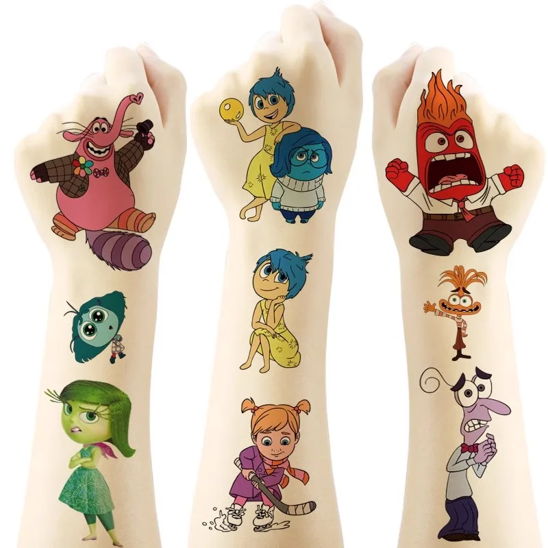 Disney Anime Inside Out Tattoo Stickers Anime Cosplay Accessories Water Transfer Stickers Party Decorations Children's Toys Gift