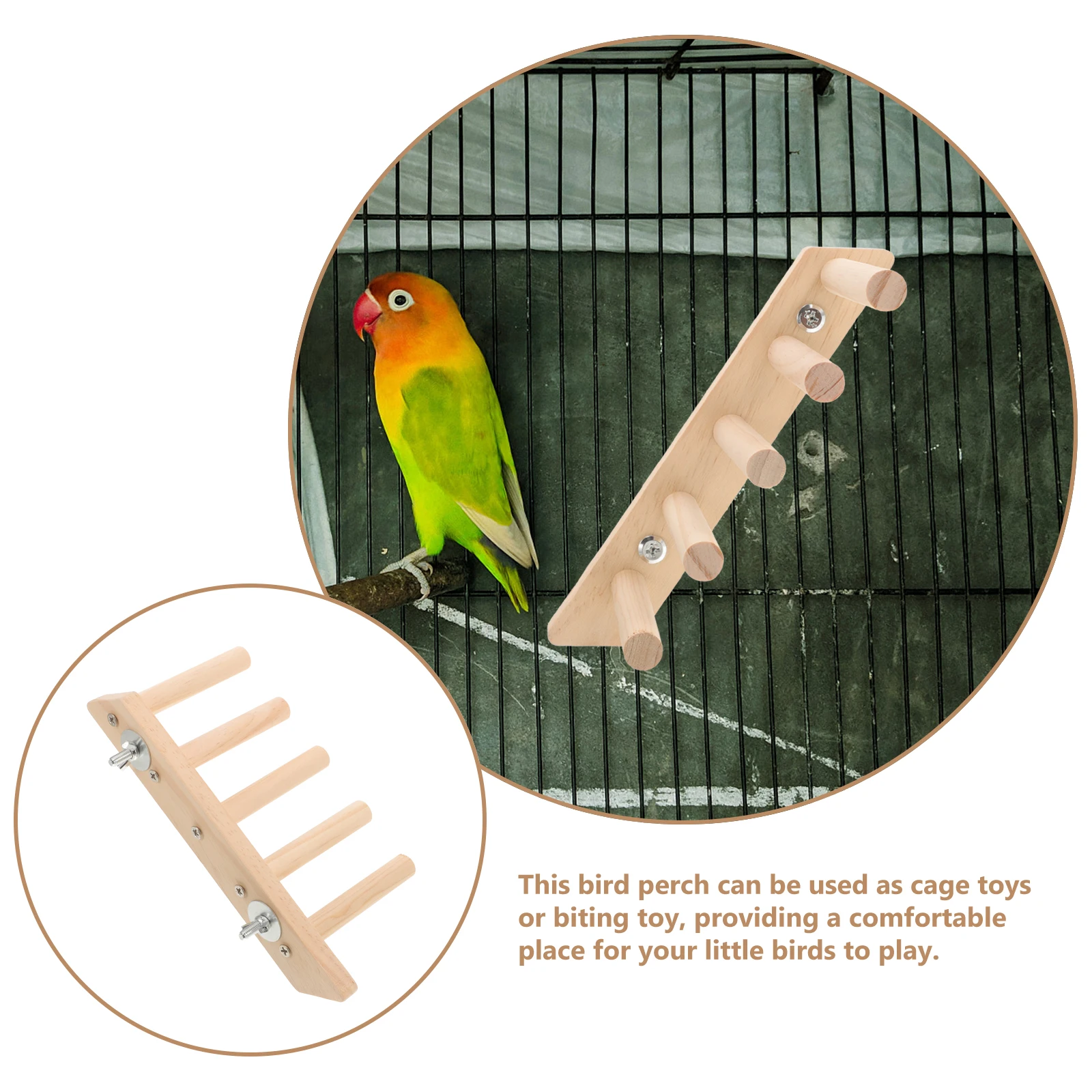

Parrot Stand Ladder Multi-layer Wooden Bird Perch Cage Toys Pet Accessories Bird Play Stands Parakeet Perches