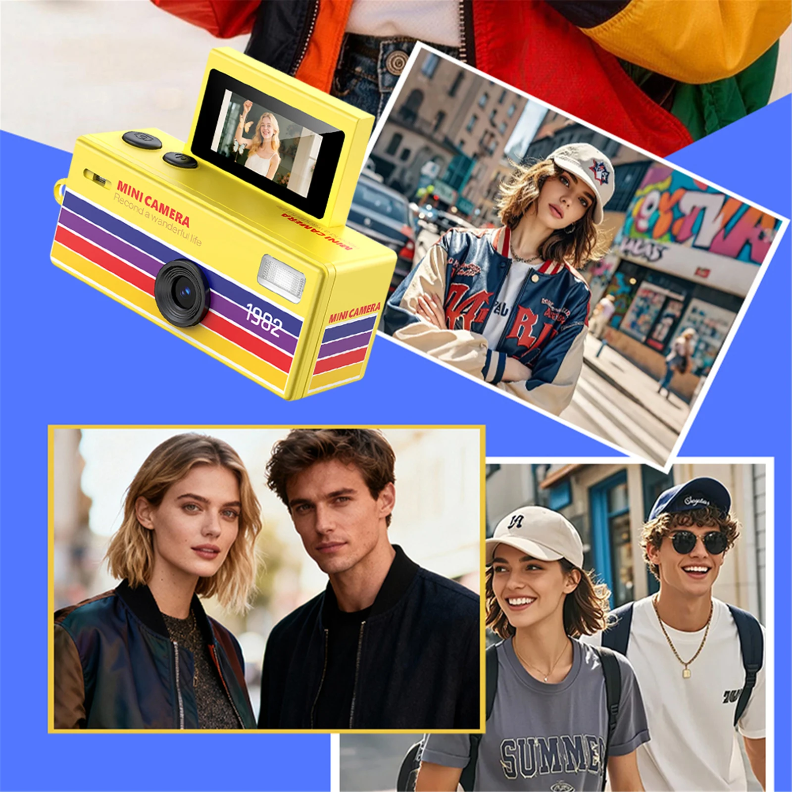 LK030 Keychain Digital Camera With Flashlight Flip Selfie Screen Small Camcorder Retro Mini Thumb Camera Audio Video Recorder