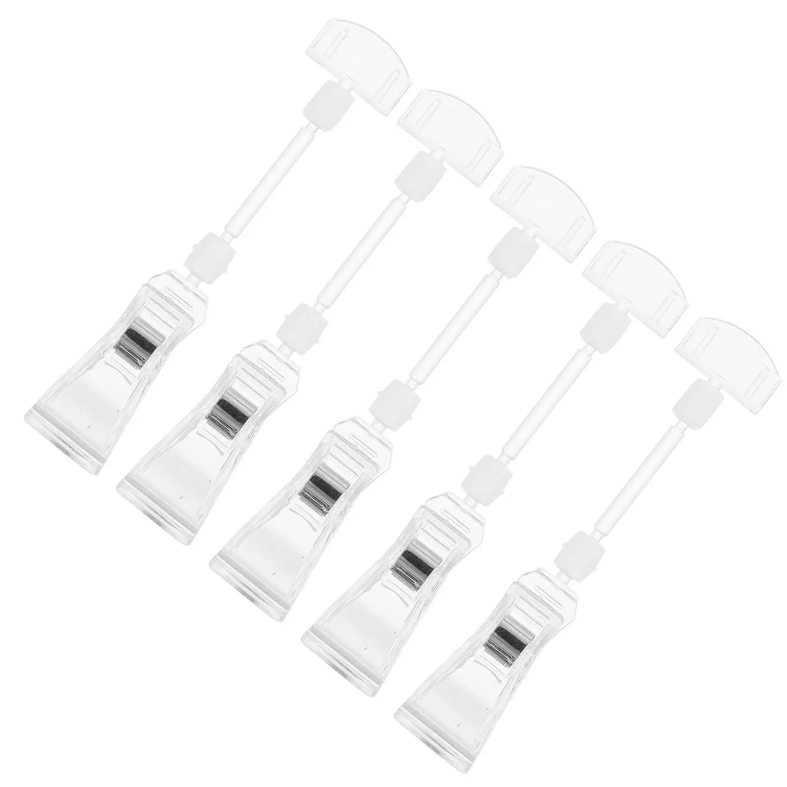 5 Pcs Acrylic Advertising Folder Transparent Display Stand Price Tag Holder Label Clips Rack Pop Material