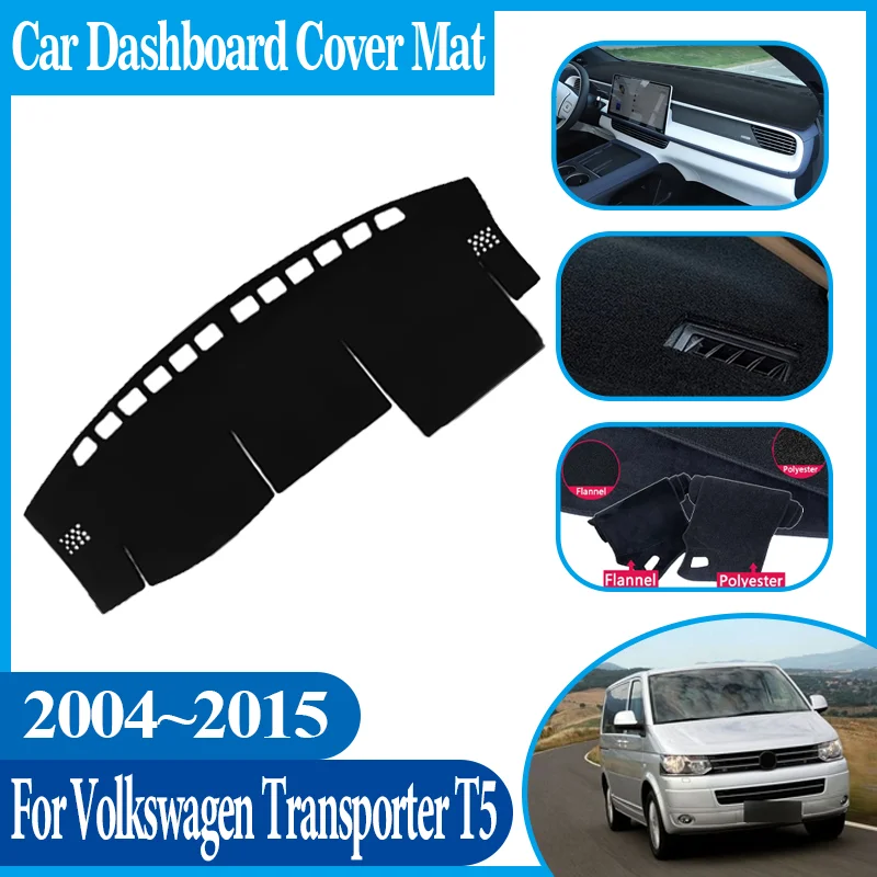 Anti-Slip Car Dashboard Dashmat Center Console Dash Mat Accessories For Volkswagen for VW Transporter T5 Caravelle 2004~2015