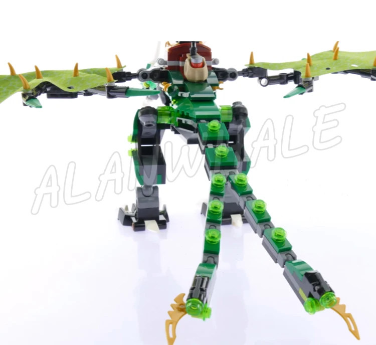 603 قطعة برج المنجنيق الأخضر NRG Dragon Sky Pirates 10526 مكعبات بناء ألعاب أطفال متوافقة مع الطراز