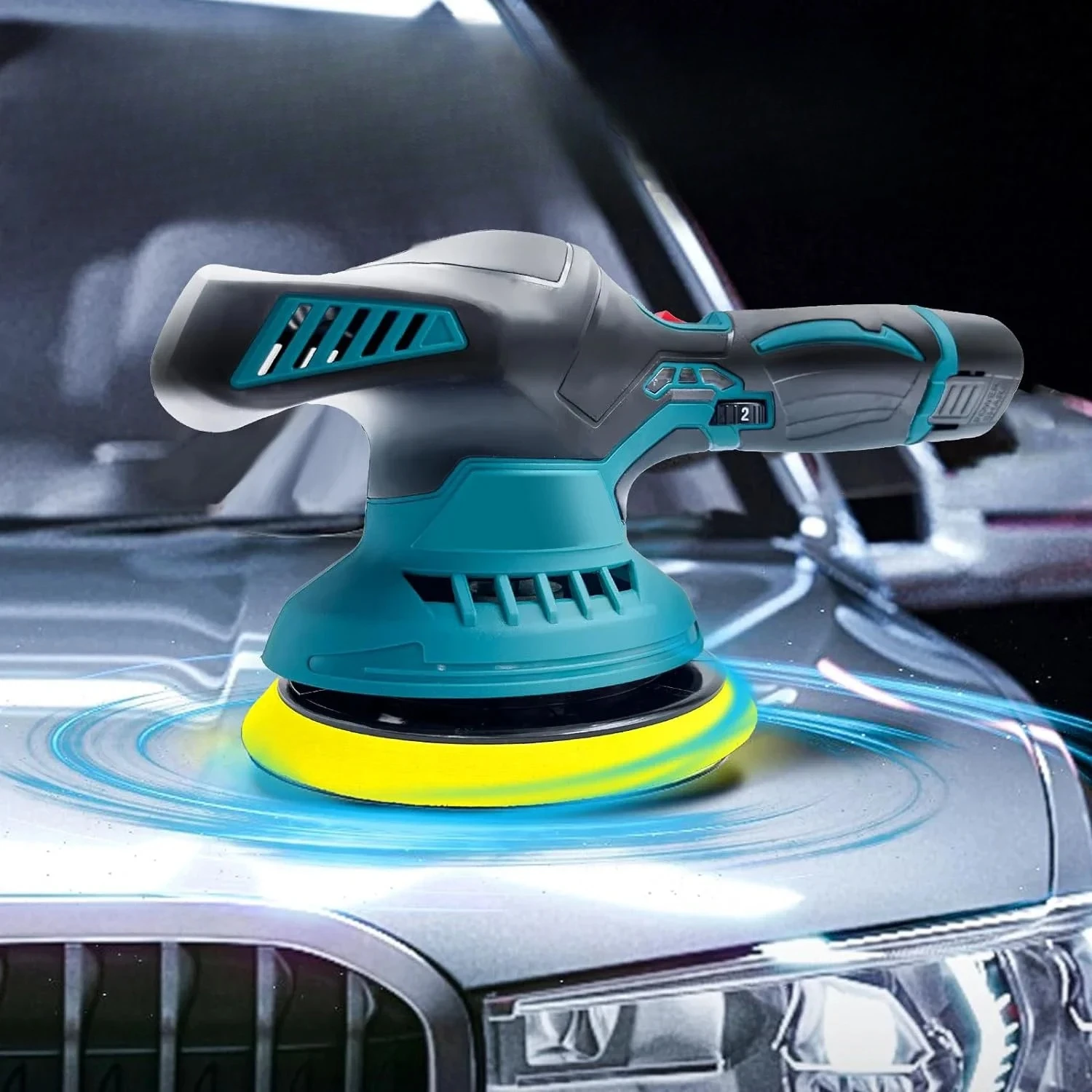 L21V Car Polisher Machine Wireless Electric Polishing Wax Tool Adjustable 6 Level Speed Brushless Auto Polish Waxing Machine