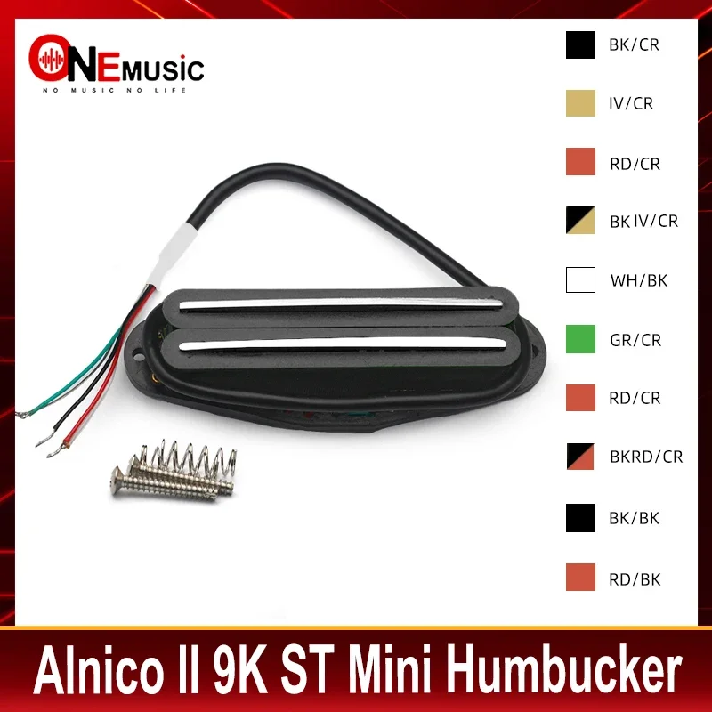 Alnico II Twin Rail Mini Humbucker ST Single Coil Pickup 9K 4 Conducts Output Coil Splitting Alnico 2 Pickup Multi Colour