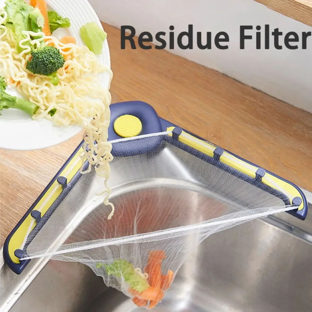 Leftover Food Kitchen Sink Filter Food Drain Vegetable Mesh Drain Rack Plastics Triangular Hanging Net Inverted Filter Rack