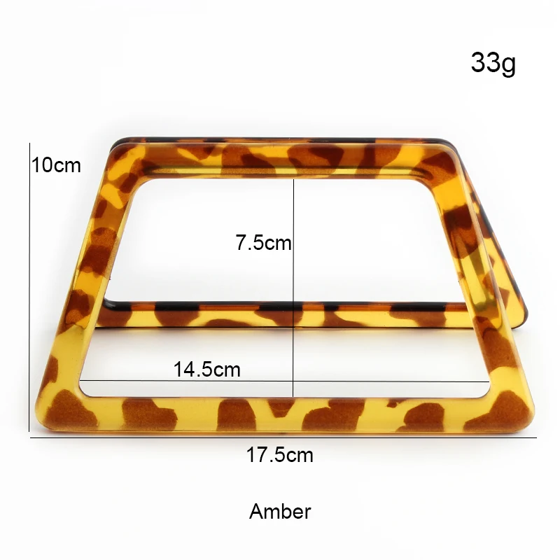 Tortoiseshell Resin Handle Fashion  Square Shaped  Bags Handbags For Leather Womon Bag Making Parts Square Shaped Handle