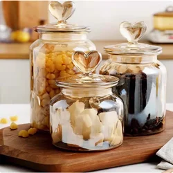 Kitchen Sealed Glass Jar Amber Glass Seasoning Jar Bottles Coffee Bean Candy Food Container Pantry Organizer Cereal Dispenser
