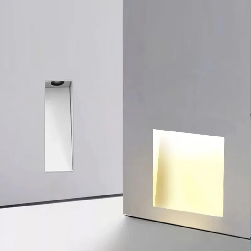 Embedded Frameless LED Step&Stair Wall Lamps 3W Motion Sensor Indoor Bedroom Ladder Foyer Corner Intelligent NightLight 100-240V