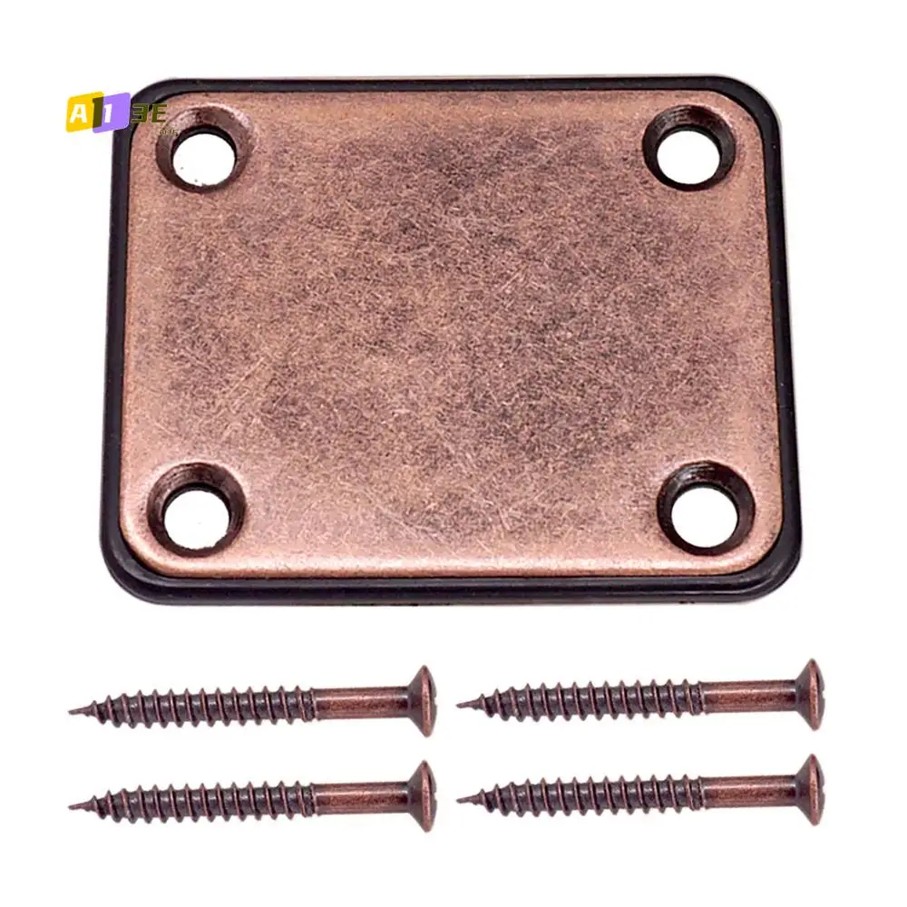 

A13E-4-Hole Red Copper Bending Electric Guitar Bass Neck Connecting Plate For ST Handle Strength Plate With 4 Screws