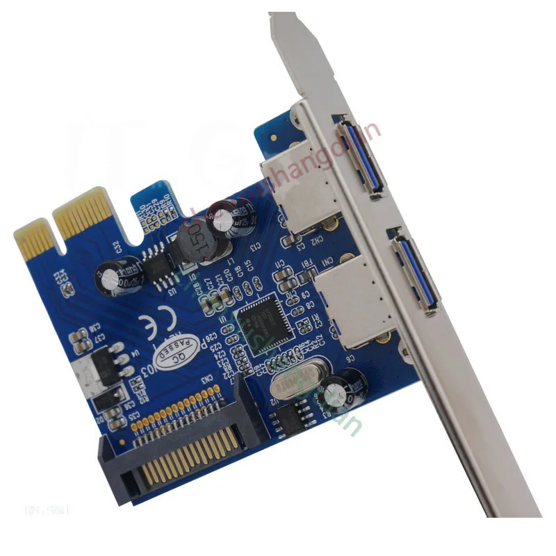 Carte d'extension PCI-E vers USB 3.0, 2 ports, extension à double port, procureur indépendant