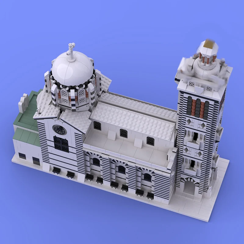스트리트 뷰 모델 MOC 빌딩 블록 프랑스 건축 성당 모듈형 기술 어린이 휴일 선물 조립 장난감 세트