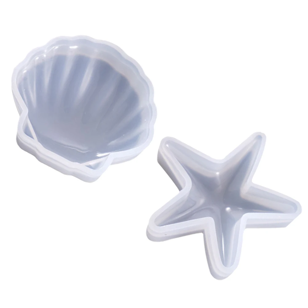 

2 Pcs Mirror Mold Shell Decor Silicone Art Molds Bedroom Desktop DIY Crafts Photo Props Jewelry Accessories