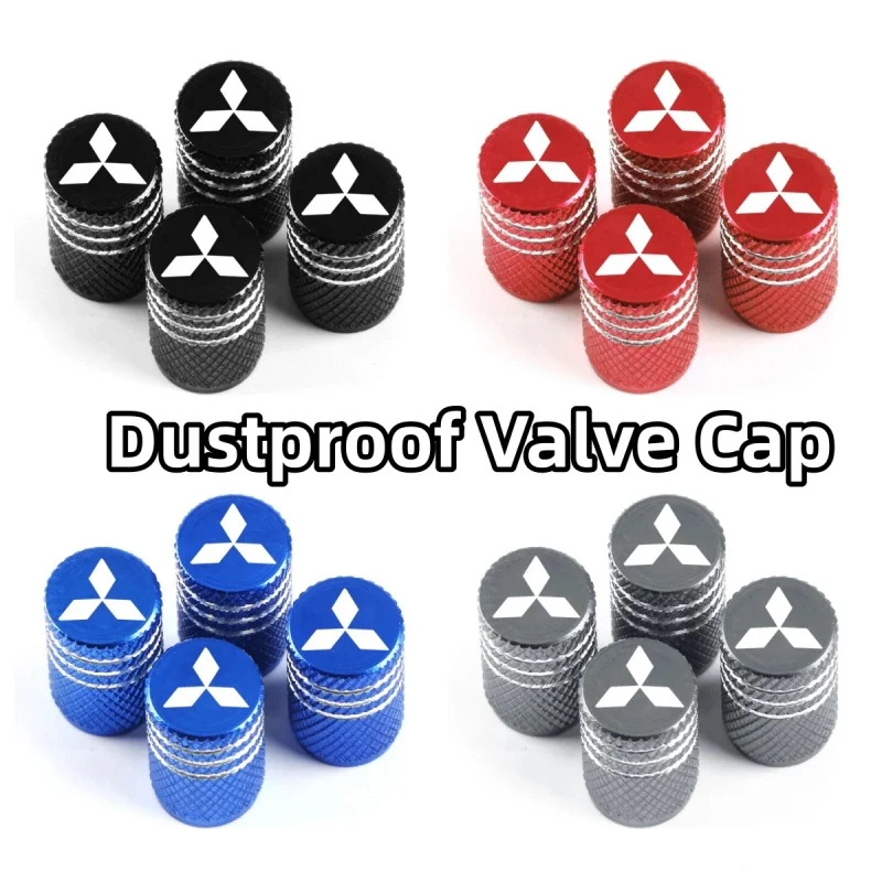 

4PCS Aluminum Alloy Wheel Valve Caps for Mitsubishi All Models Eclipse Cross ASX Mirage Tire Rim Stem Cover Anti-rust Accessorie