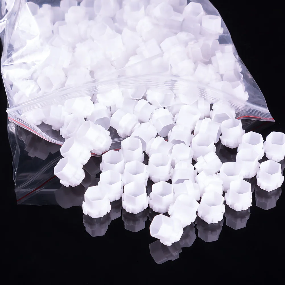 

200pcs Honeycomb Color Cup Ink Cup Paint Cup Pigment Cups Plastic Ink Cup for Painting Use (White)