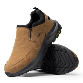 FitVille 남성용 신발 와이드 하이킹 로퍼의 편안한 슬립 걷기 및 트레킹 트레일 아치 지지대가 있는 운동화